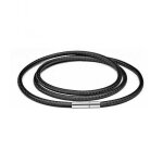 Collier - cordon pour pendentif - pr�nom personnalis� - cuir simili - 45cm - noir �tiquette