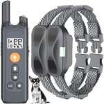 Collier de dressage pour 2 chien avec tlcommande chiens de 3  55 kg rechargeable collier anti aboiement ...
