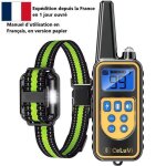 Collier de dressage chien avec tlcommande - celuvi - 3 modes avec lumire etanche collier anti aboiement ...