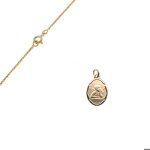 Collier - enfant ou bb - chane et pendentif - mdaille - ovale - ange - baptme - or jaune gf 750 ...