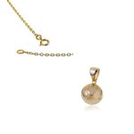 Collier - femme / enfant - chane et pendentif - ballon - football - plaqu or jaune 750 / 1000 - 3 microns ...