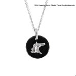 Collier - enfant / femme - chane et pendentif - cramique - noire - cheval - argent 925 / 1000 - massif ...