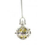 Collier fantaisie avec bola de grossesse en mtal argent