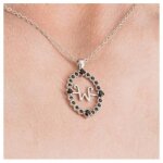 Collier fantaisie gothique pendentif mercredi noir - accessoire de dguisement bijou fantaisie