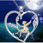 Collier fe vina sur coeur orn de cristaux swarovski collier pendentif fee bijoux fee
