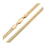 Chaîne de cou - femme - maille anglaise - diamantée - 50 cm - 4 mm - plaqué or jaune 750 / 1000 - 3 microns ... Chaîne de cou - femme - maille anglaise - diamantée - 50 cm - 4 mm - plaqué or jaune 750 / 1000 - 3 microns ...