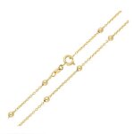 Chane de cou - femme - maille forat - boule - 50 cm - plaqu or jaune 750 / 1000 - 3 microns