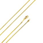 Chane de cou - femme - dor - maille serpentine - 42 cm - plaqu or jaune - 24 carats - dor 1 micron ...