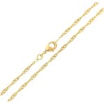 Chane de cou - femme - maille torsade - 55 cm - 18 mm - plaqu or jaune 750 / 1000 - 3 microns