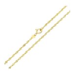 Chaîne de cou - femme - maille torsadée - 60 cm - 2 mm - plaqué or jaune 750 / 1000 - 3 microns Chaîne de cou - femme - maille torsadée - 60 cm - 2 mm - plaqué or jaune 750 / 1000 - 3 microns
