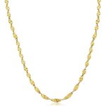 Cha�ne de cou - femme - maille torsad�e - cisel�e - 50 cm - large - 3 mm - plaqu� or jaune 750 / 1000 ...