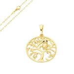 Collier - femme - chaîne et pendentif - arbre de vie - motif - hibou - plaqué or jaune 750 / 1000 - 3 ... Collier - femme - chaîne et pendentif - arbre de vie - motif - hibou - plaqué or jaune 750 / 1000 - 3 ...