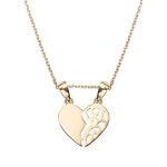 Collier - femme - chane et pendentif - coeur - scable - plaqu or jaune 750 / 1000 - 3 microns - 45 ...