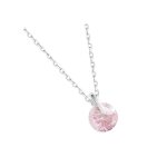 Collier - femme - chaîne et pendentif - solitaire - cristal - rose - argent 925 / 1000 - massif - 45 ... Collier - femme - chaîne et pendentif - solitaire - cristal - rose - argent 925 / 1000 - massif - 45 ...