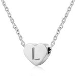 Collier femme coeur argent avec lettre pendentif collier prnom initiale femme et fille anniversaire ...