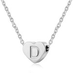 Collier femme coeur argent avec lettre pendentif collier prnom initiale femme et fille anniversaire ...