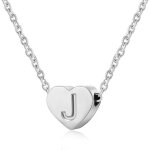 Collier femme coeur argent avec lettre pendentif collier pr�nom initiale femme et fille anniversaire ...