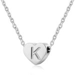 Collier femme coeur argent avec lettre pendentif collier pr�nom initiale femme et fille anniversaire ...