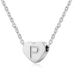 Collier femme coeur argent avec lettre pendentif collier prnom initiale femme et fille anniversaire ...