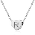 Collier femme coeur argent avec lettre pendentif collier pr�nom initiale femme et fille anniversaire ...