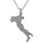 Collier - femme / enfant - chaîne et pendentif - carte pays - italie - argent massif 925 / 1000 - 45 ... Collier - femme / enfant - chaîne et pendentif - carte pays - italie - argent massif 925 / 1000 - 45 ...