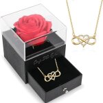 Rose eternelle avec collier coeur collier femme pendentif de amour - cadeau pour femmemamansaint valentin ...