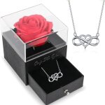 Rose eternelle avec collier coeur - 50cm - collier femme pendentif de amour - cadeau pour femmemamansaint ...