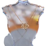 Collier - femme - sautoir - pendentif - arbre de vie - cristal - blanc - plaqu or jaune 750 / 1000 - ...