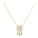 Collier - femme - sautoir - pendentif - attrape rve - intgr - cristal - blanc - plaqu or jaune 750 ...