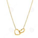 Collier en forme de double coeur dor en acier inoxydable bijoux pour femmes pendentif en forme de c?ur ...