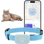 Collier gps chat chien tracker pour apple find (compatible avec ios / android)bleu label