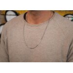 Collier homme en acier inoxydable nami - chane argent 60 cm artisanale cadeau pour lui (2mm)