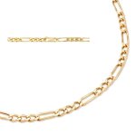 Cha�ne de cou homme - maille figaro triple - 60 cm - 493 mm - plaqu� or jaune 750 / 1000 3 microns