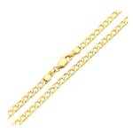 Chane de cou - homme / femme - maille gourmette - 50 cm - 2 mm - plaqu or jaune 750 / 1000 - 3 microns ...