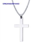 Collier homme - croix en acier inoxydable pendentif accessoires collier - argent�