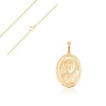 Collier - homme / femme - pendentif - mdaille - religieuse - pape - plaqu or jaune 750 / 1000 - 3 microns ...