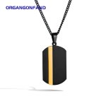 Collier homme - titane acier collier personnalit� rayures brillant militaire pendentifs accessoires bijoux ...