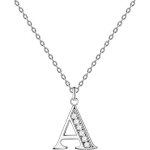 Collier lettre initial en acier inoxydable avec pierre de zircone brillante collier pour femme avec pendentif ...