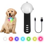 Collier lumineux chien led pendentif lampe chien led rechargeable tanche 4 modes de changement de couleur ...