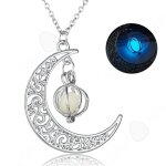 Collier lune lumineuse pour femmes personnalis pendentif cadeaux pour femmes collier bleu phosphorescent ...