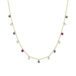 Collier luxenter en argent 925 et zircons multicolores finis en or jaune 18k - sumju