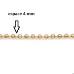 Collier maille boule - marque inconnue - taille 45cm - plaqu� or 750 / 000 - garanti sans nickel
