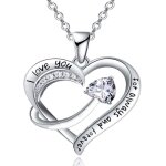 Collier pendentif coeur damour pour femme plaqu or blanc 18 carat 5a zircon cubique grav je taime cadeau ...