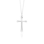 Collier avec pendentif croix chrtienne moderne argent ? bijou minimaliste chrtien ? cadeau pour elle ...