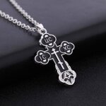Collier avec pendentif croix orthodoxe acier inoxydable noir ? bijou religieux chrtien ? bijoux croix ...