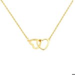 Collier pendentif femme cadeau st valentin acier inoxydable doré 2 c?urs co 421 d Collier pendentif femme cadeau st valentin acier inoxydable doré 2 c?urs co 421 d