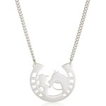 Collier pendentif fille et cheval colliers amoureux des chevaux charme amiti bijoux en acier inoxydable ...