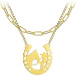 Collier pendentif fille et cheval colliers amoureux des chevaux charme amiti� bijoux en acier inoxydable ...