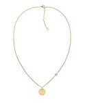 Collier avec pendentif en or jaune - tommy hilfiger - 508 cm - extenseur 508 cm - cristal - fermoir mousqueton ...