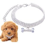 Collier avec pendentif en os et strass pour animaux de compagnie collier r�glable pour chien et chat
